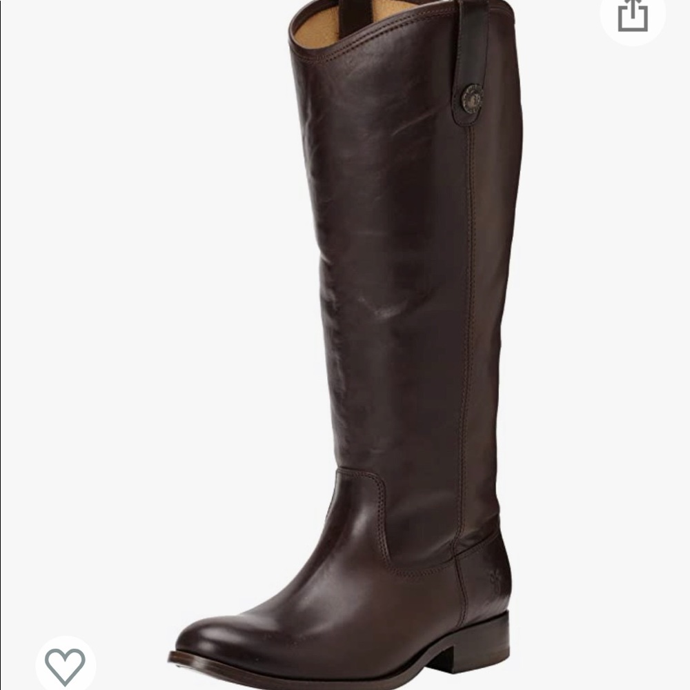 Frye Melissa Button Leather Dark Brown Boot- size 9